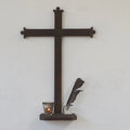 Antique Wall Cross with Shelf