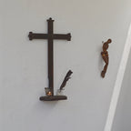 Antique Wall Cross with Shelf