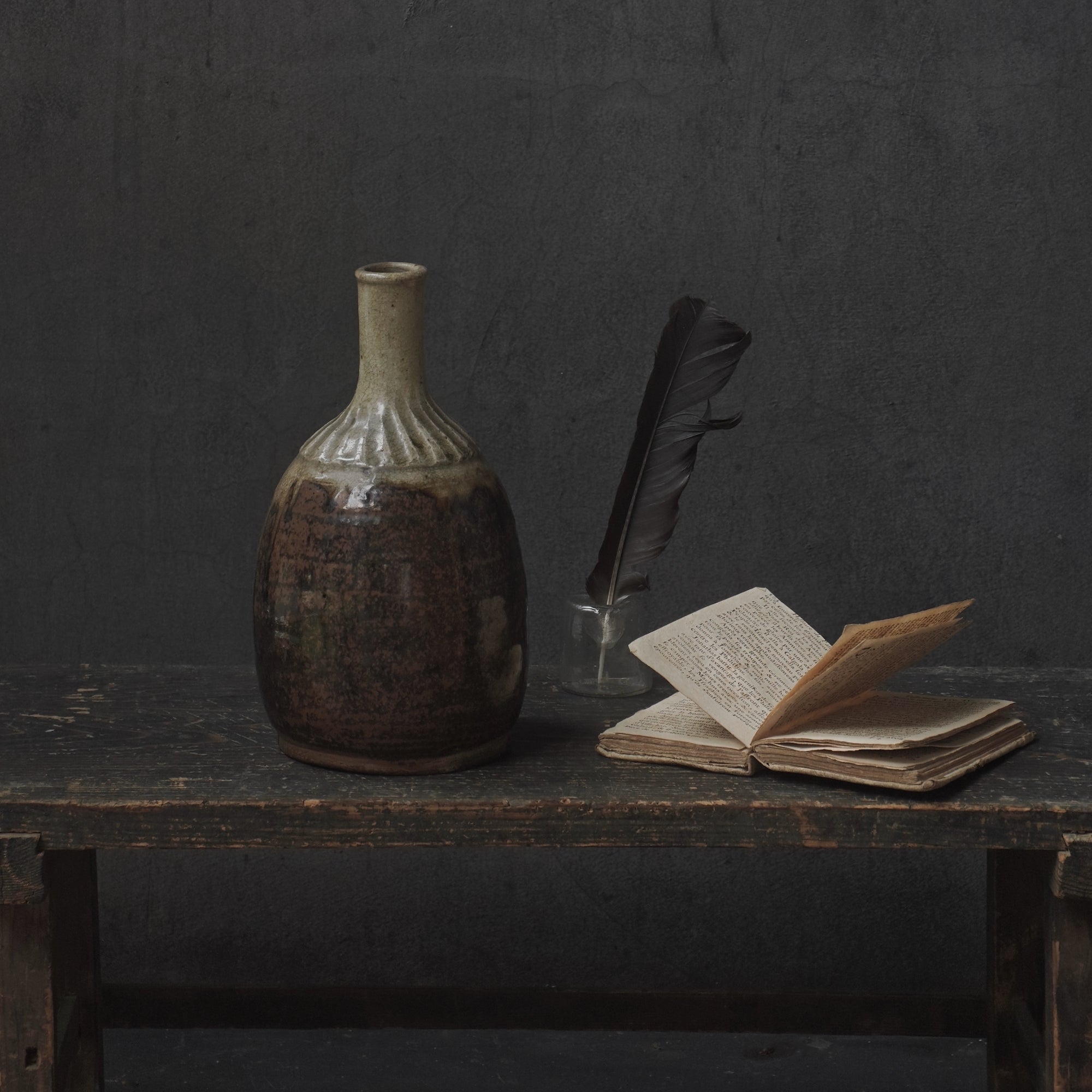 Fluted sake bottle