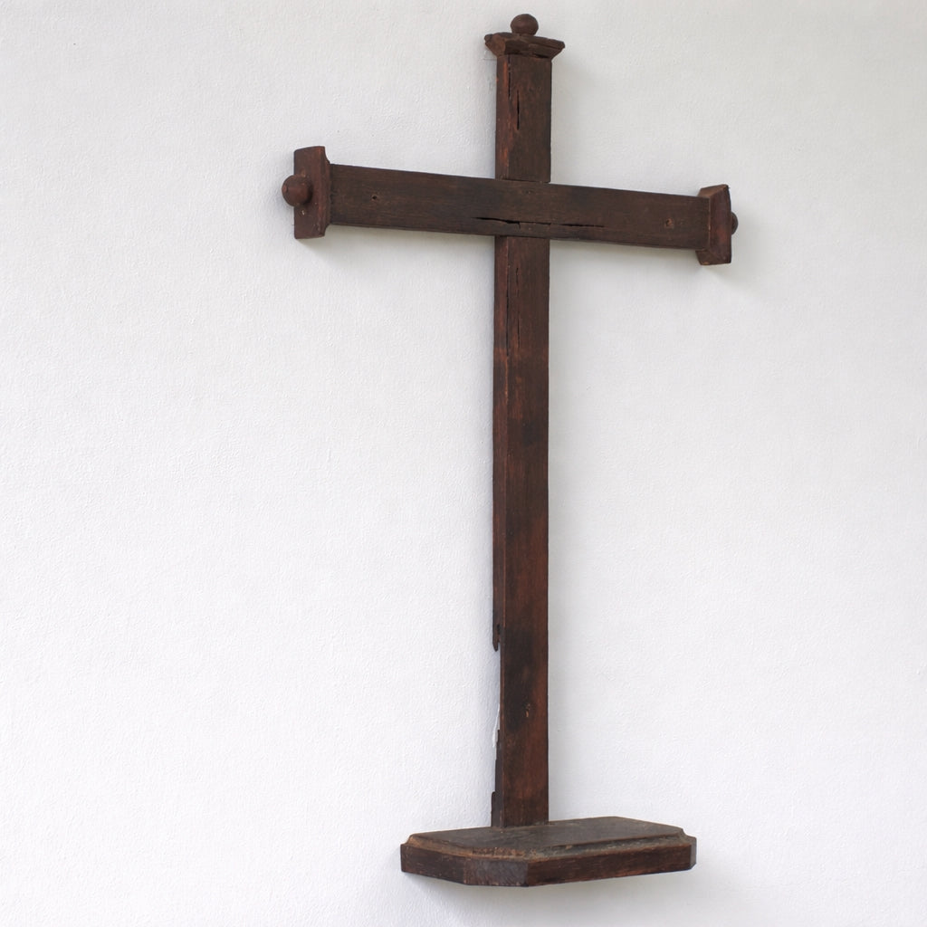 Antique Wall Cross with Shelf