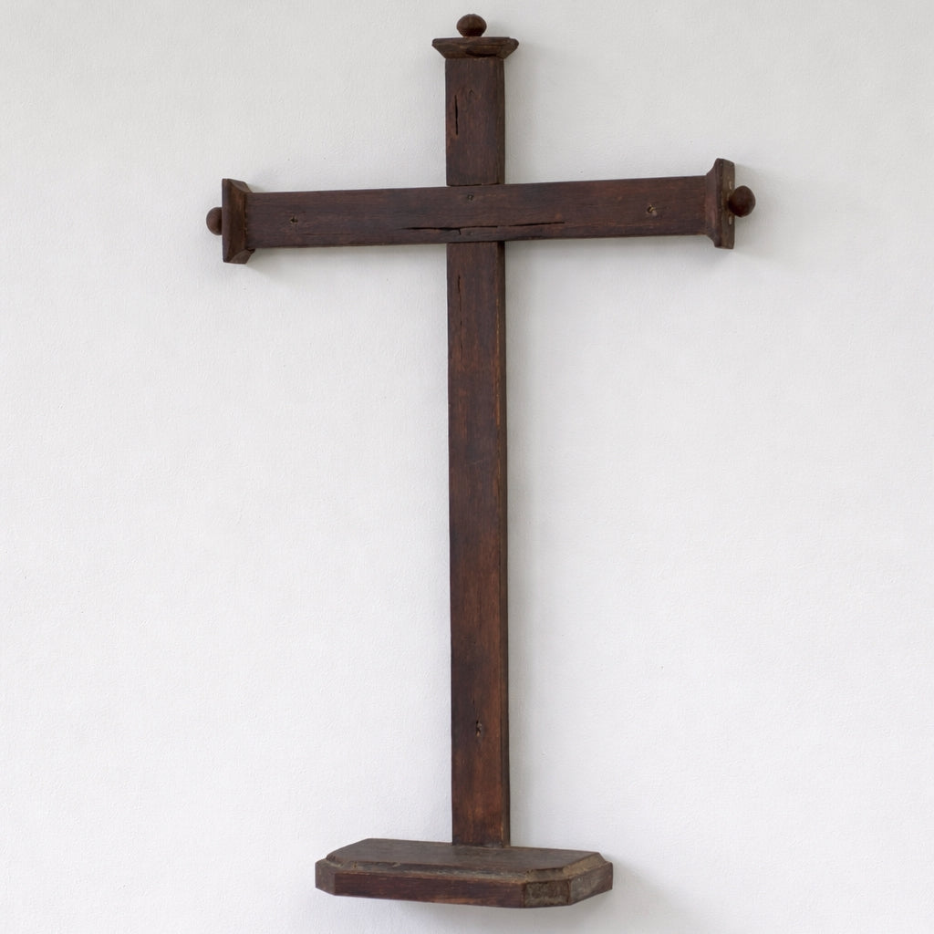 Antique Wall Cross with Shelf