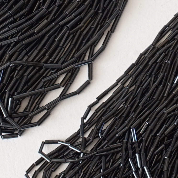 Straw Beads - French Jet Black -