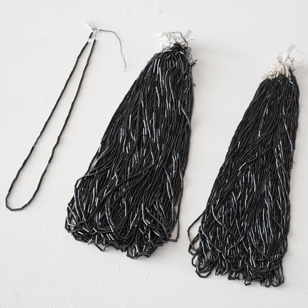 Straw Beads - French Jet Black -