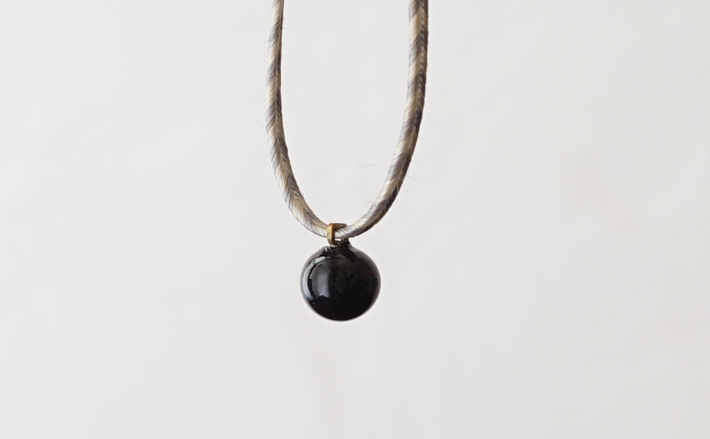 Silk Cord - Blue gray x White silver -