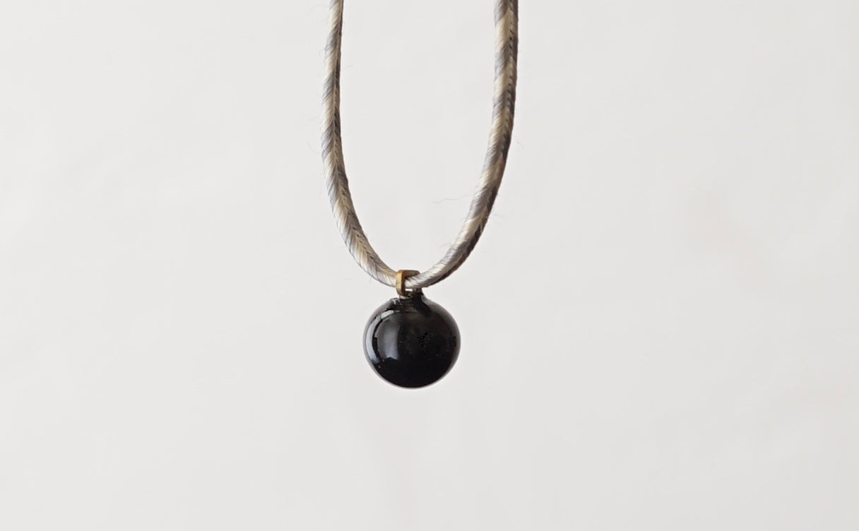 Silk Cord - Blue gray x White silver -