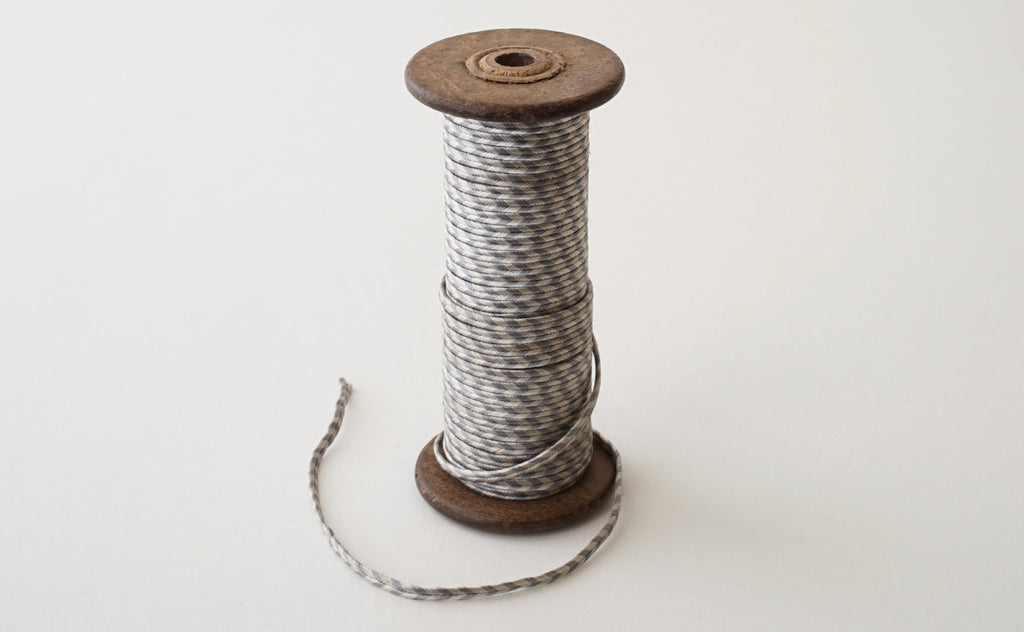 Silk Cord - Blue gray x White silver -