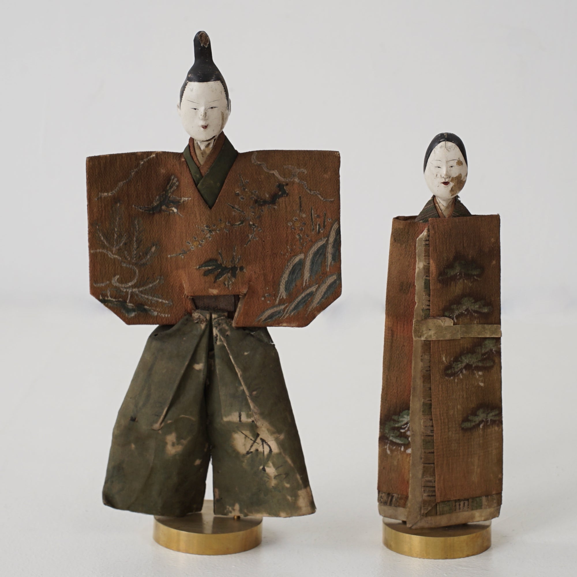 Antique Japanese Tachibina (standing hina dolls)