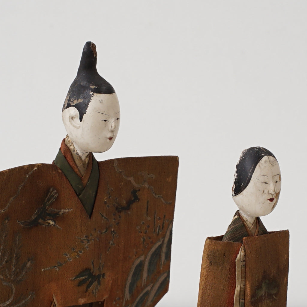 Antique Japanese Tachibina (standing hina dolls)
