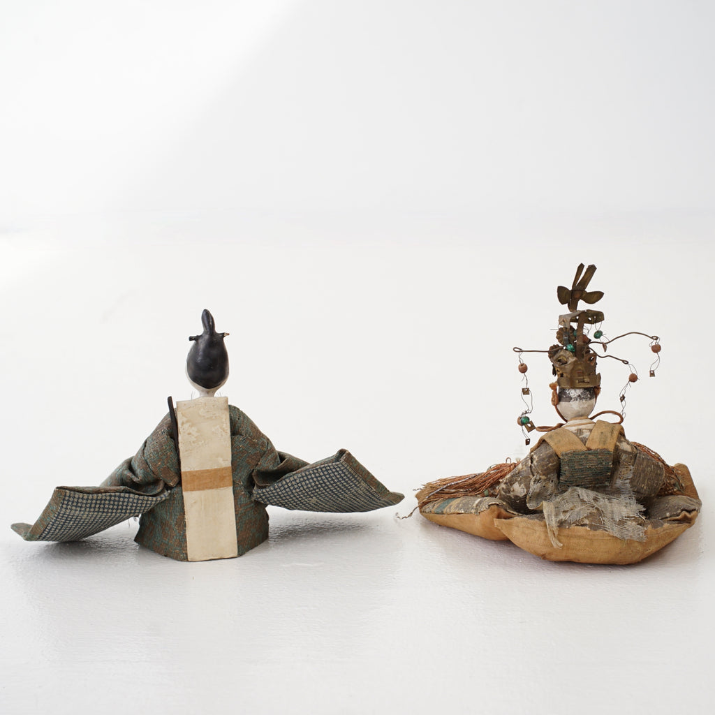 Antique Japanese Hina dolls (seated dolls)