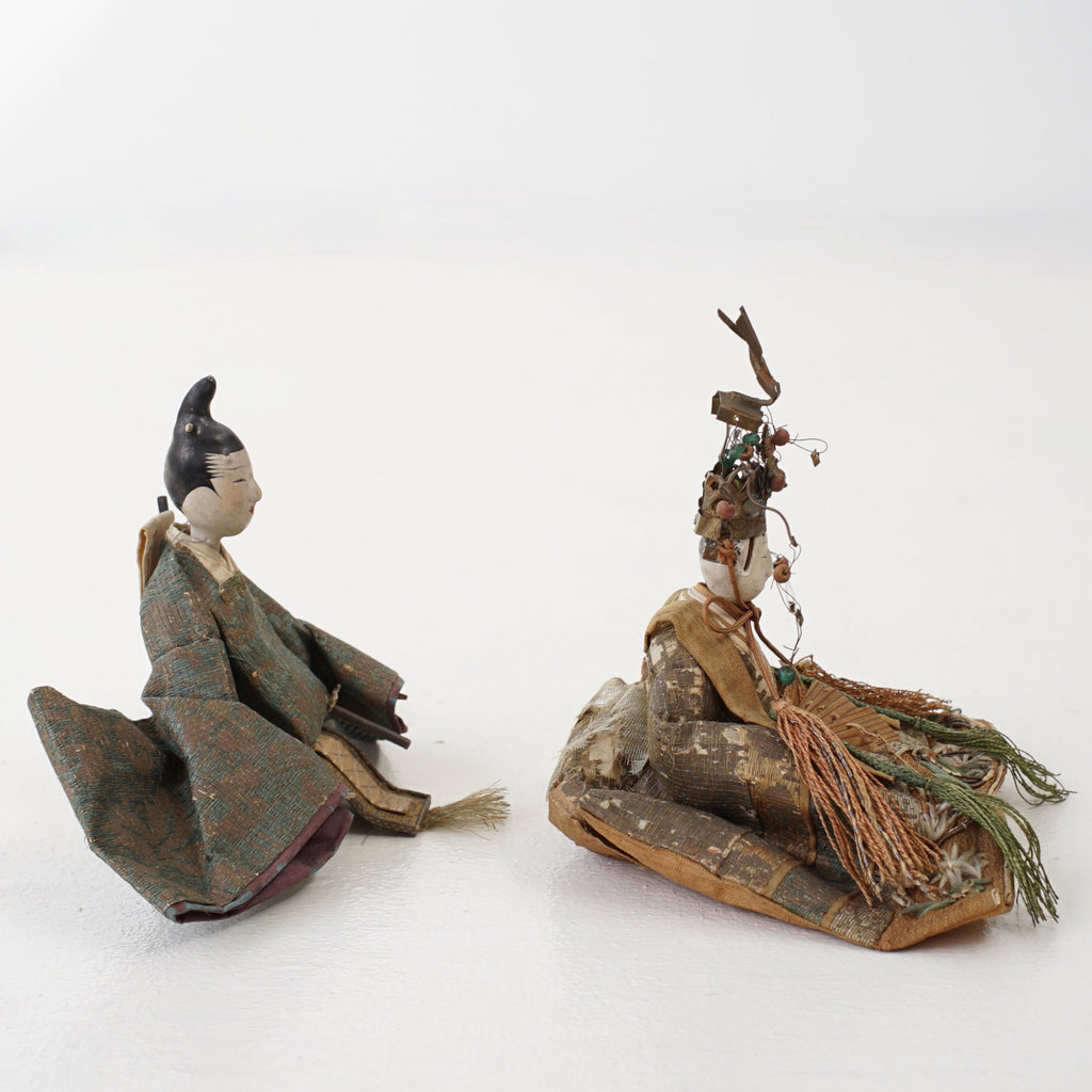 Antique Japanese Hina dolls (seated dolls)