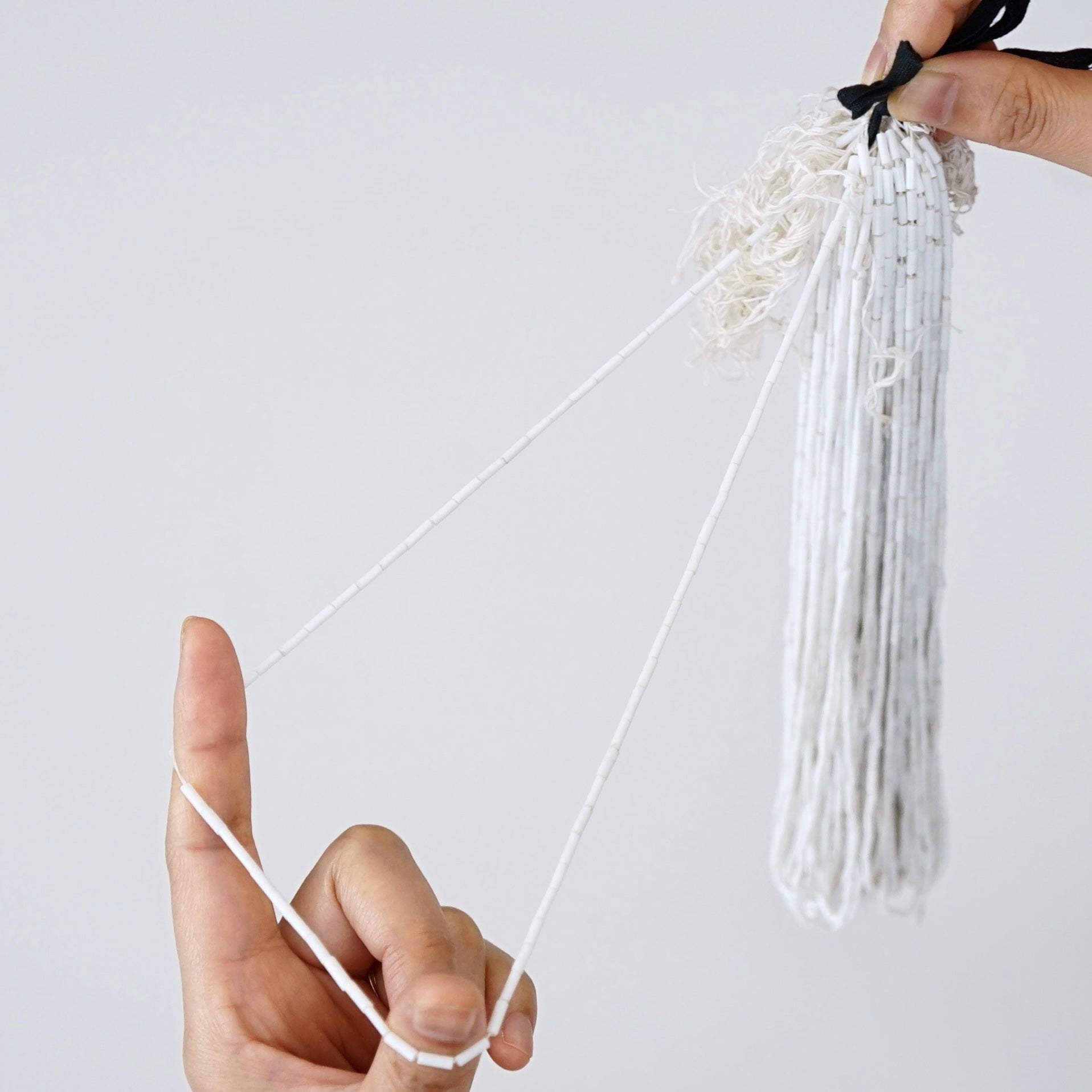 Straw Beads - White -