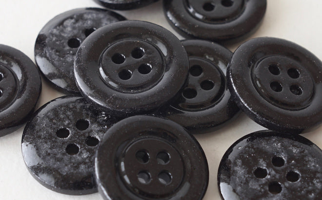 Black Glass Button