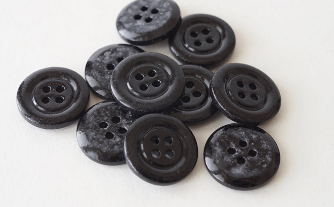 Black Glass Button